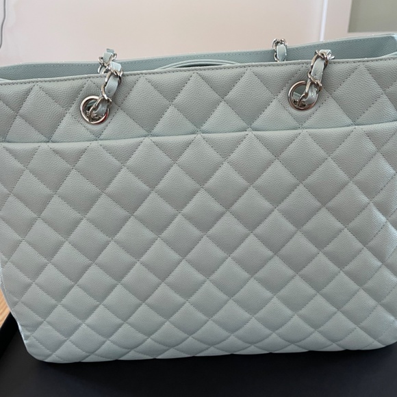NWT CHANEL Large Shopping Tote Baby Blue - Picture 7 of 16